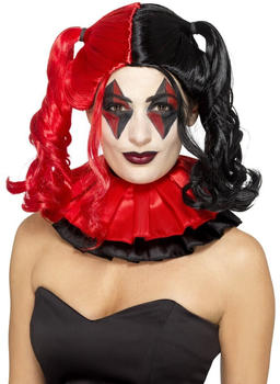 Smiffy's Twisted Harlequin Wig Black & Red (48049)