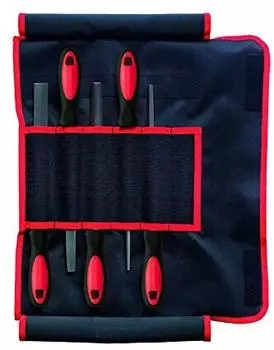 Dick Werkstattfeilensatz 5-teilig Hieb 2, 200mm, Rolltasche (1308202-2K)