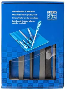 Pferd Werkstattfeilen-Set Hieb 3, 5-tlg. 200mm, PVC-Rolltasche (11801533)