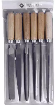 Bernstein Schl&uuml;sselfeilen-Set mit Holzheft im Etui, 6-teilig, 100mm (5-240)