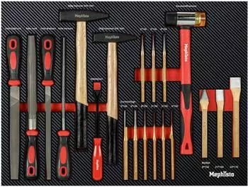 Cheminées Méphisto Pro Line Werkzeugeinlage Hammer, Meißel & Durchschläge, Soft Inlay Carbonoptik