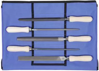 Dick Vielzweck-Feilensatz 5-teilig Hieb 2 Holzheft 200mm Rolltasche (517240 200)