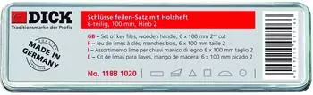 Friedr.Dick Schlüsselfeilensatz 6-teilig, Holzgriff, 100mm, Hieb 2 (1188 1020)