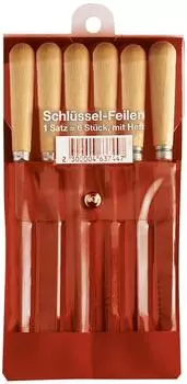 Fortis Schlüsselfeilen-Satz 100mm H2, 6-teilig, in Tasche