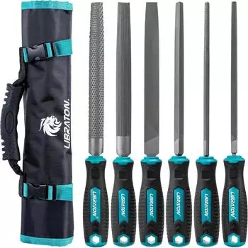 LuxusKollektion Feilensatz 6-tlg. für Metall & Holz, 200mm, mit Rolltasche (92512)
