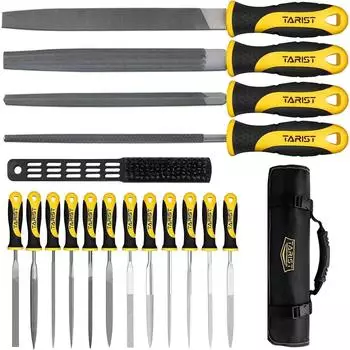 LuxusKollektion Feilenset Metall 17-tlg. mit Werkzeugtasche, 12 Nadelfeilen, 4 Metallfeilen, 1 Stahlb&uuml;rste