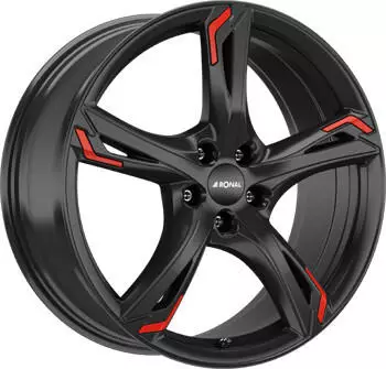 Ronal R62 (7,5x17) schwarz glanz rot