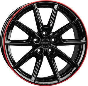 Borbet Lx19) black glossy red ring (8x19) rot