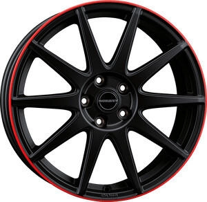 Borbet GTX black matt rim red (8x19) rot