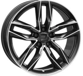 2DRV WH40 dark gunmetal hochglanzpoliert (7.5x18) grau