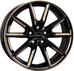 Borbet Lx19) black glossy gold spoke rim (8x19) gold