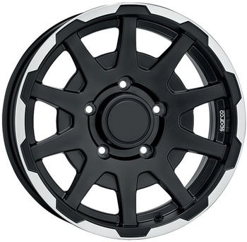 Sparco Dakar matt black lip polished + rivets (8.5x18) schwarz
