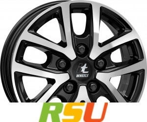 itWHEELS Mira Van gloss black polished 6.5x16 ET66 LK5/130 ML89.1 schwarz