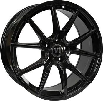 V1 Wheels V1 schwarz gl&auml;nzend lackiert 9x20 ET25 LK5/112 ML66.6 schwarz