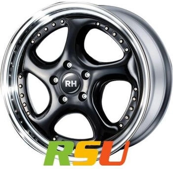 RH ALURAD Turbo P schwarz Horn hochglanz poliert 8.5x18 ET63 LK5/112 ML158 schwarz