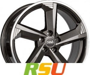DBV Torino III anthrazit glänzend poliert 7.5x17 ET48 LK5/112 ML70.1 grau