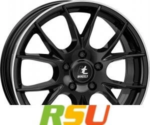 itWHEELS Kira gloss black polished lip 7.5x18 ET50 LK5/114.3 ML74.1 schwarz