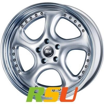 RH ALURAD Turbo P silber Horn hochglanz poliert 9.5x18 ET75 LK5/112 ML158 silber
