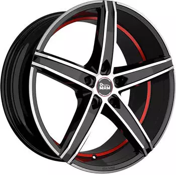 MAM OX-18 8,5x19 5/112,0 ET45 Black Frontpoliert Red Inside