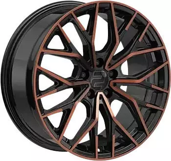 2DRV WH37 Schwarz Kupfer Hochglanzpoliert 18 Zoll ET35 5x120 ML72,6