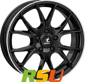 itWHEELS Kira Gloss Black Polished Lip 16 Zoll ET48 5x100 ML63,3