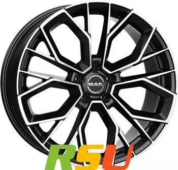 MAK Stilo-D black mirror 11.5x22 ET55 LK5/128 ML75.1 schwarz