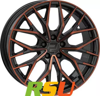 2DRV WH37 Schwarz Kupfer Hochglanzpoliert 19 Zoll ET48 5x112 ML66,6
