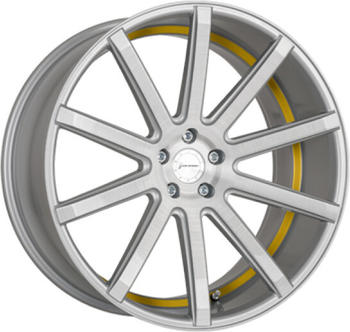 Corspeed Deville (8,5x19) silver brushed surface / Undercut Color trim yellow