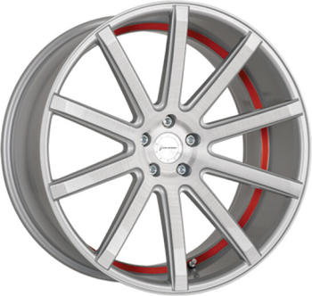 Corspeed Deville (8,5x19) silver brushed surface / Undercut Color trim red