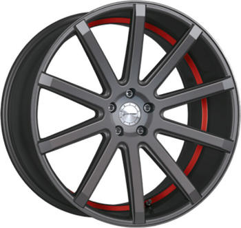 Corspeed Deville (8,5x19) matt gunmetal / Undercut Color trim red