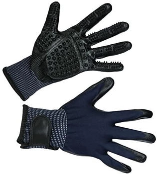 Kerbl Pet Putz-und Massagehandschuh schwarz/blau One Size