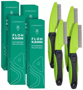 Silberkraft Flohkamm Hund & Katze 4 St Kamm
