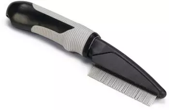 Beeztees Flohkamm rotierende Zinken Hundepflege Schwarz/Grau 21x3,5x2,5 cm