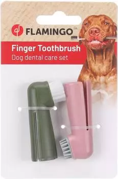 Flamingo Dentes 2er-Set Fingerzahnbürsten für Hunde & Katzen 1,7 × 2,5 × 6 cm Entfernt Zahnstein & massiert das Zahnfleisch Aus robustem Kunststoff