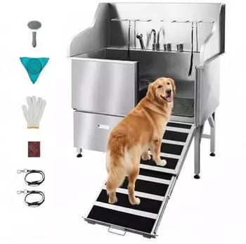 VEVOR 304 Edelstahl-Hundewaschstation 127cm