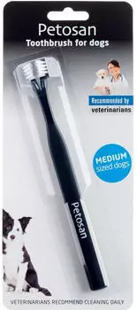 Petosan Doppelk&ouml;pfige Zahnb&uuml;rste Zahnreinigungszubeh&ouml;r f&uuml;r mittelgro&szlig;e Hunde