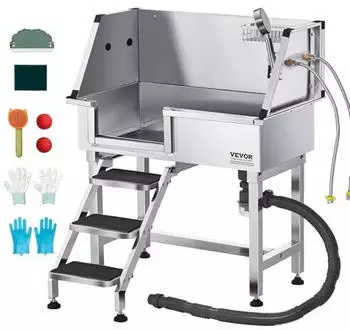 VEVOR Hundewaschstation aus Edelstahl 870x488x1025 mm linke T&uuml;r