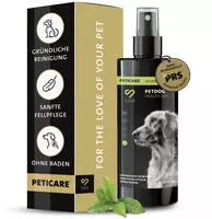 Peticare nat&uuml;rliches Trocken-Shampoo f&uuml;r Hunde, stressfreie W&auml;sche ohne Wasser 200