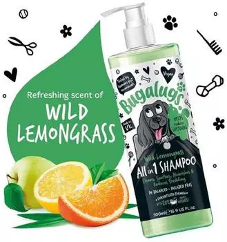 Bugalugs Wild Lemongrass Erfrischendes Hundeshampoo mit Zitrusduft