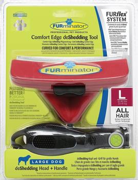 FURminator FURflex deShedding-Pflegewerkzeug mit Komfort-Kante für Hunde L