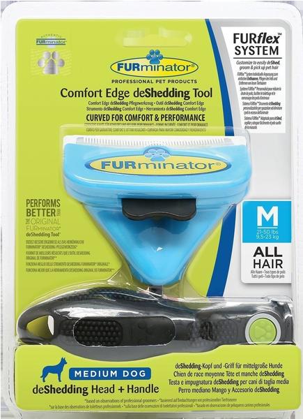 FURminator FURflex deShedding-Pflegewerkzeug mit Komfort-Kante für Hunde M