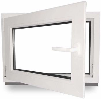 JeCo Kunststoff - - weiß - BxH: 60 x 40 cm - 600 x 400 mm - DIN Links - 3 fach Verglasung - 60 mm Profil (JE0243225)
