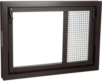 Wolfa Mehrzweck Kipp- PLUS Kunststoff braun 1000 x 600 mm + Einfachglas und Zwangsbelüftungsflügel