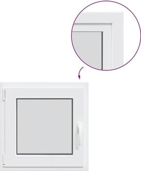 vidaXL Risor 50 x 50 cm Dreh-Kipp DIN Links Weiß (4108340)