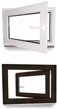 JeCo EcoLine 2-Fach 60 mm innen weiß außen dark oak B x H: 500 x 900 mm DIN Links
