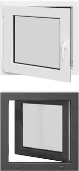 vidaXL RISOR Kellerfenster Kipp- und Drehfenster PVC anthrazit 60x60cm (42047313)