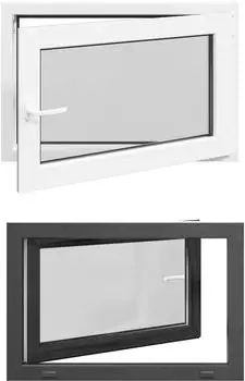 vidaXL RISOR Kellerfenster PVC/Glas, anthrazit, 90x50cm (42047286)