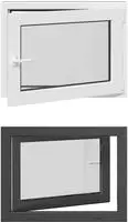 vidaXL Kellerfenster Innenseite Farbe Wei&szlig; RISOR 80 x 50 cm