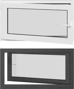 vidaXL RISOR Kellerfenster Kipp- und Drehfenster 110x60cm PVC anthrazit (42047340)