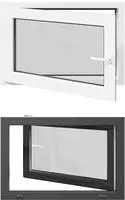 vidaXL Kellerfenster Innenseite Farbe Wei&szlig; RISOR 90 x 50 cm